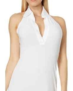 Women Norma Kamali Halter NK Shirt Side Slit Gown