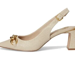 Vince Camuto Hamden Chain Link Slingback Pumps Soft Buff New
