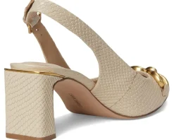Vince Camuto Hamden Chain Link Slingback Pumps Soft Buff New