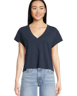 Women Michael Stars Harlan Cropped V-Neck Tee