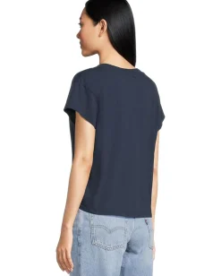 Women Michael Stars Harlan Cropped V-Neck Tee