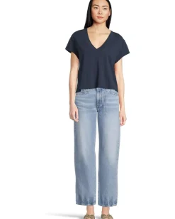 Women Michael Stars Harlan Cropped V-Neck Tee