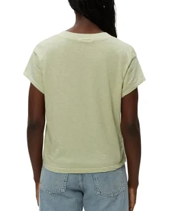 Michael Stars Harlan Cropped V-Neck Tee Seacrest Hot