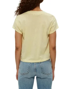 Women Michael Stars Harlan Cropped V-Neck Tee