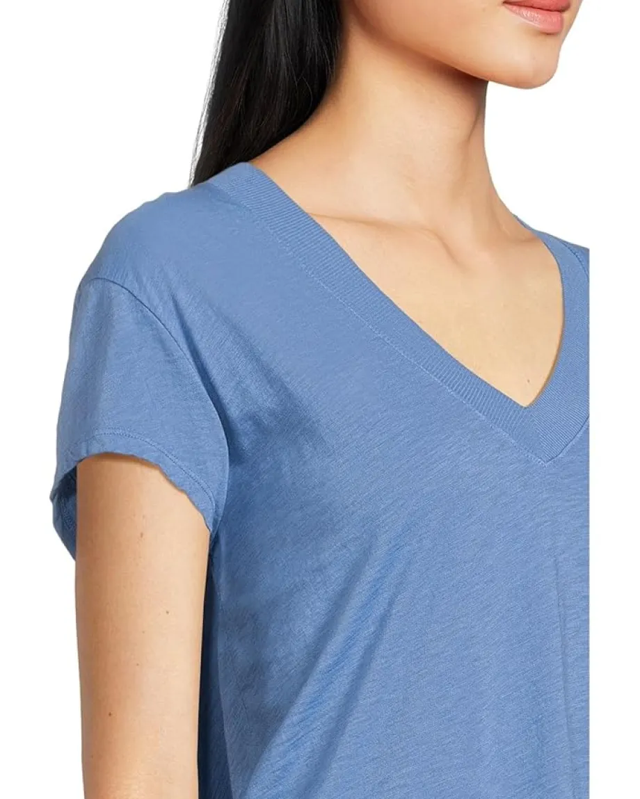 Michael Stars Harlan Cropped V-Neck Tee Ocean Outlet