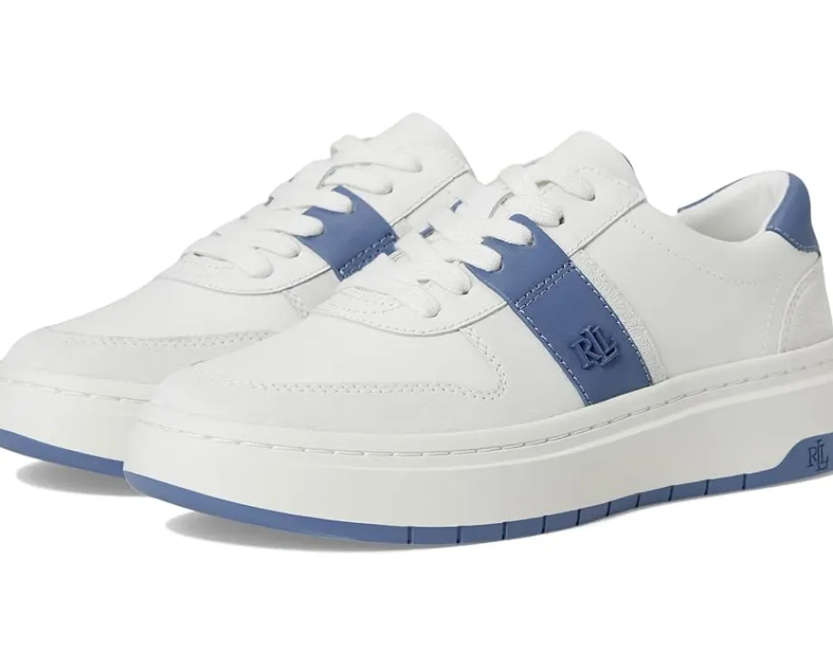 Women Lauren Ralph Lauren Harlie Color-Blocked Leather Sneakers