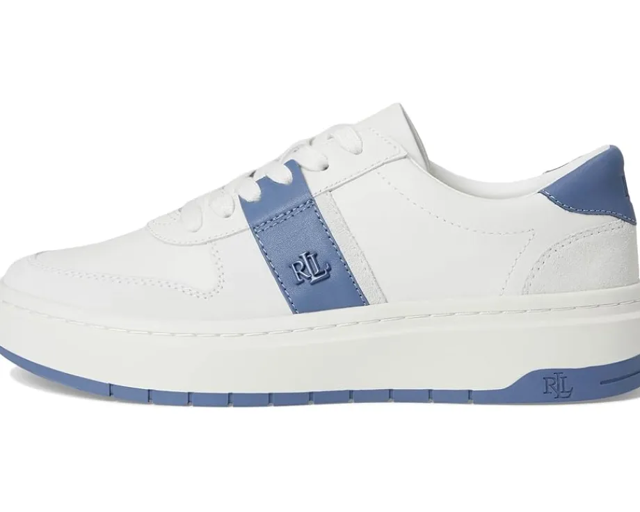 Women Lauren Ralph Lauren Harlie Color-Blocked Leather Sneakers