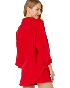 Charlie Holiday Harlow Shirt Red New