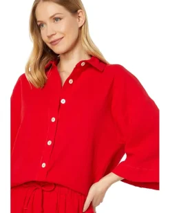 Charlie Holiday Harlow Shirt Red New