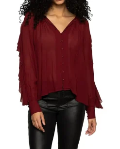 Sanctuary Harmony Blouse Crimson Discount