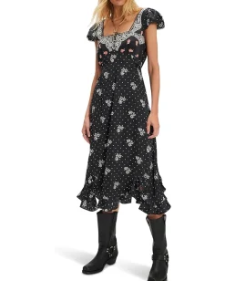 Free People Haven Midi Black Combo Hot