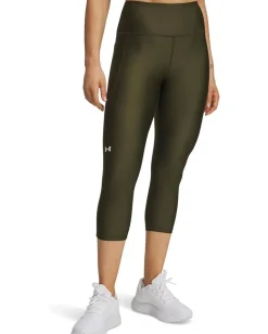 Under Armour HeatGear Armour High-Waisted Pocketed Capris Expedition Green/White New