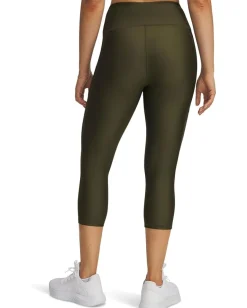 Under Armour HeatGear Armour High-Waisted Pocketed Capris Expedition Green/White New