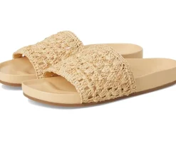 Loeffler Randall Henri Crochet Raffia Band Footbed Sandals Natural