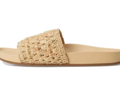Loeffler Randall Henri Crochet Raffia Band Footbed Sandals Natural