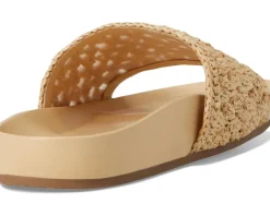 Loeffler Randall Henri Crochet Raffia Band Footbed Sandals Natural