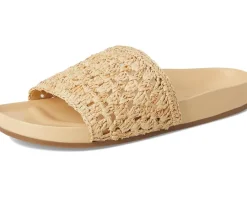 Loeffler Randall Henri Crochet Raffia Band Footbed Sandals Natural
