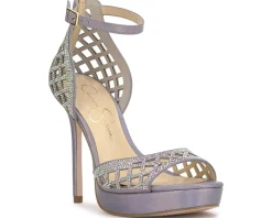 Jessica Simpson Herora Embellished Platform Sandals Irridescent Online