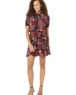 Women Tommy Hilfiger High Neck Short Sleeve Dress