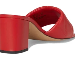 COACH Holly Block Heel Sandals with Quilting Sport Red Online