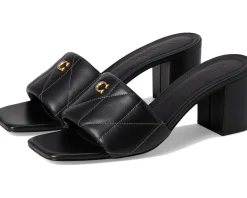 COACH Holly Block Heel Sandals with Quilting Black Online