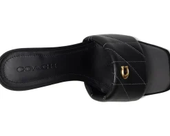 COACH Holly Block Heel Sandals with Quilting Black Online