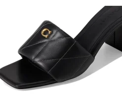 COACH Holly Block Heel Sandals with Quilting Black Online