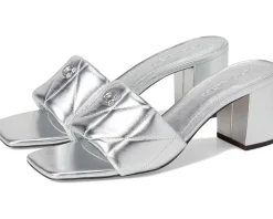 Women COACH Holly Block Heel Sandals with Quilting