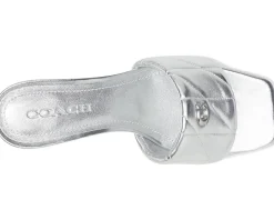 Women COACH Holly Block Heel Sandals with Quilting