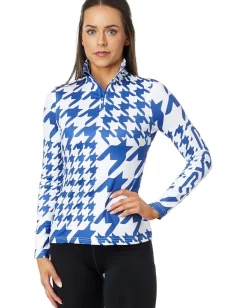 Spyder Houndstooth 1/2 Zip Electric Blue Sale