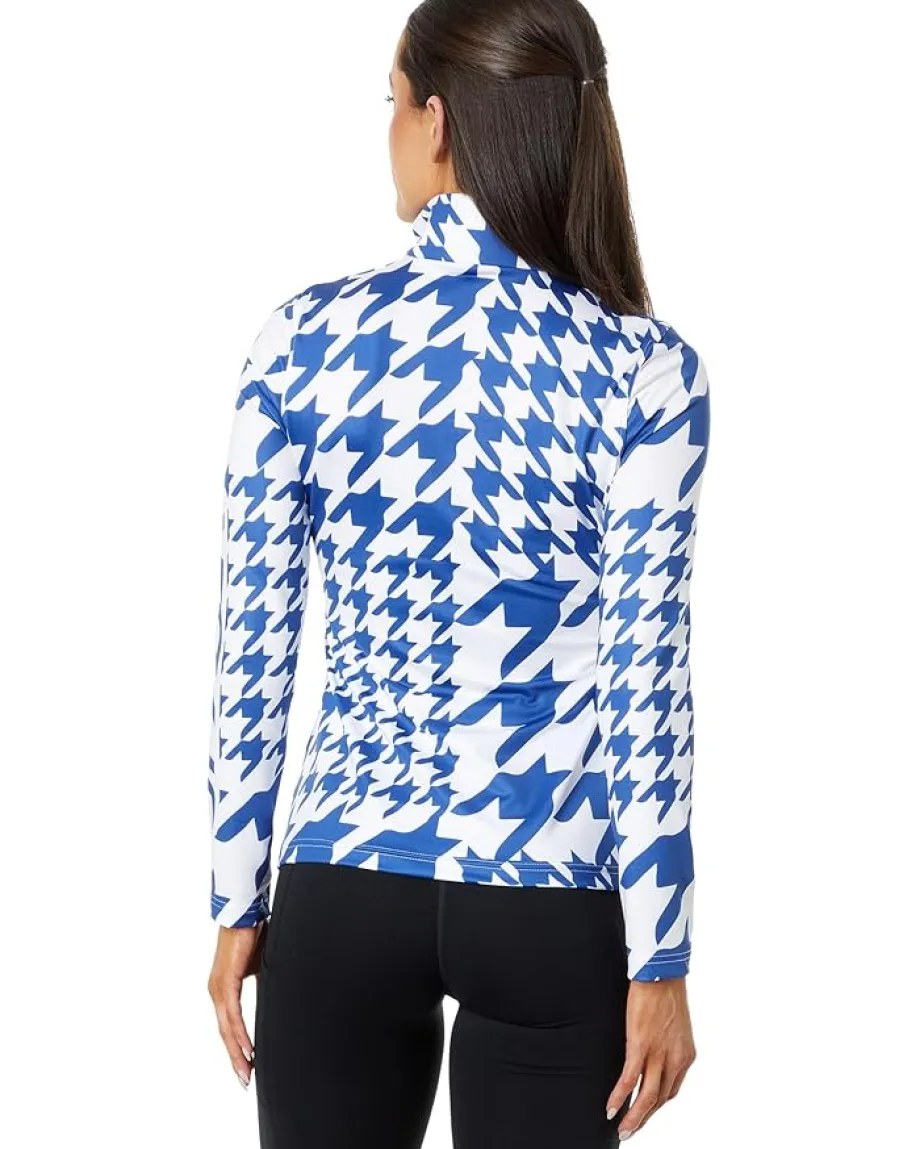 Spyder Houndstooth 1/2 Zip Electric Blue Sale