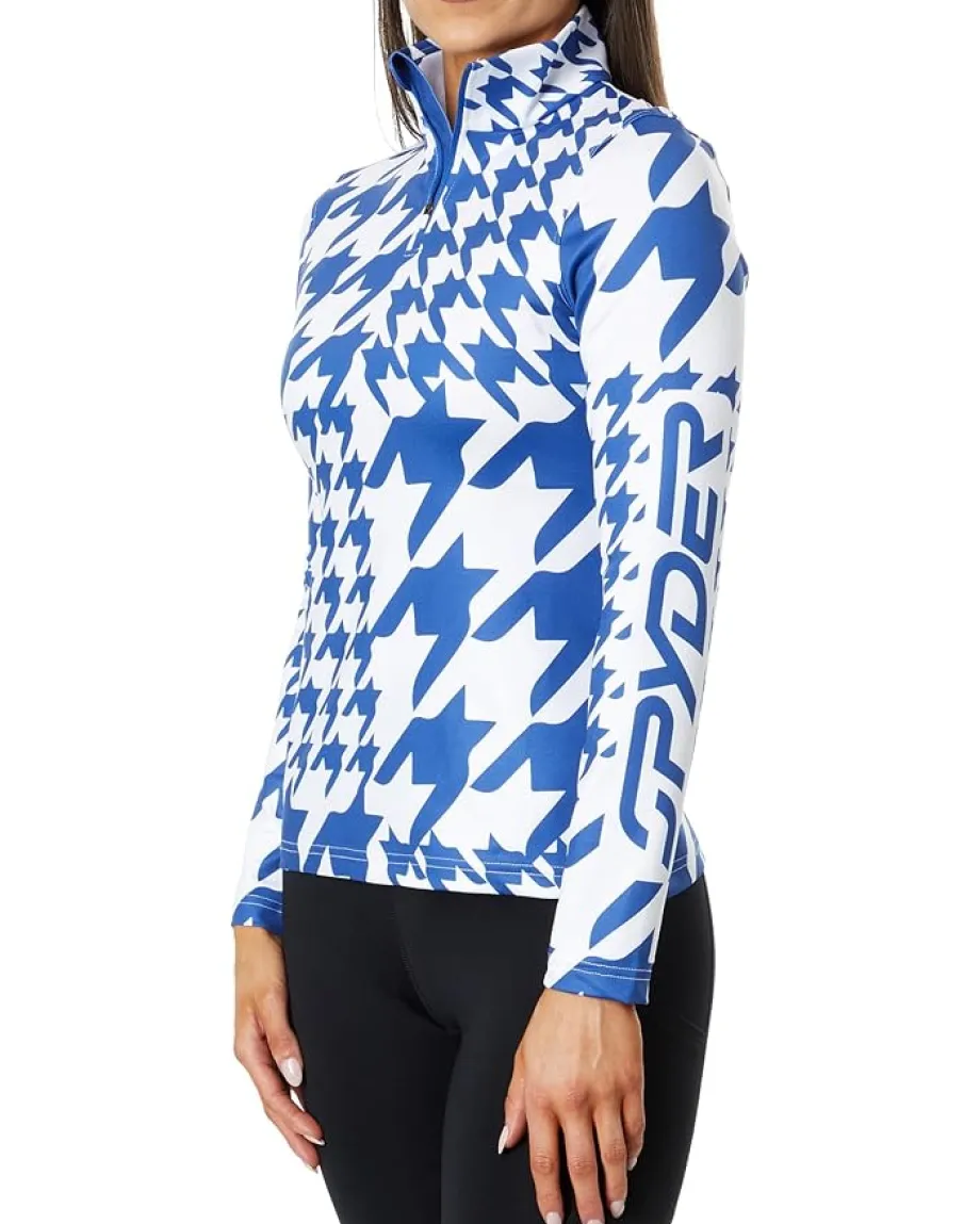 Spyder Houndstooth 1/2 Zip Electric Blue Sale