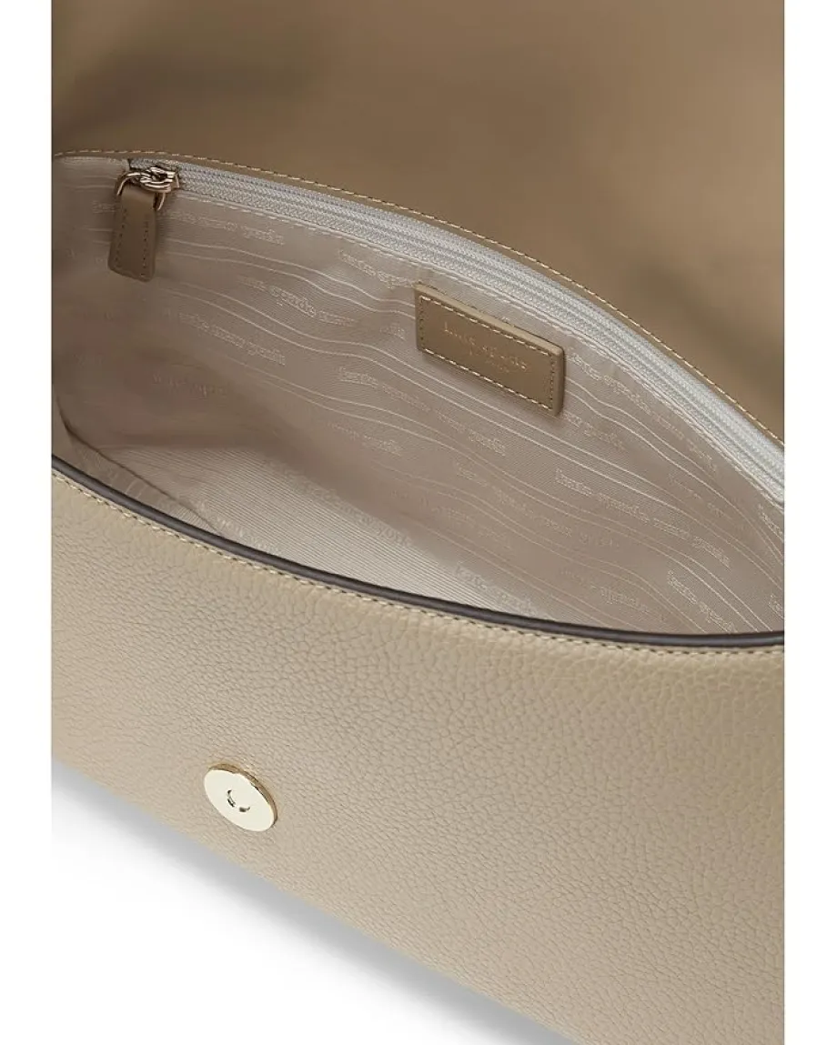 Kate Spade New York Hudson Colorblocked Pebbled Leather Flap Shoulder Bag Timeless Taupe/Multi Sale