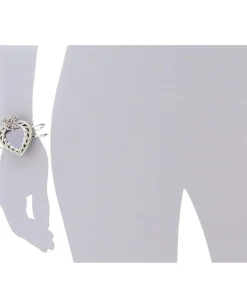 Betsey Johnson Iconic Crystal Heart Hinge Bangle Amethyst Discount