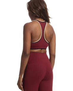 Beach Riot Ida Top Maroon Merlot Color-Block Hot