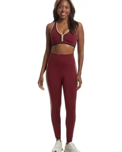 Beach Riot Ida Top Maroon Merlot Color-Block Hot