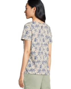 Tommy Bahama Indigo Palms Printed Short Sleeve Tee Bleached Sand Sale