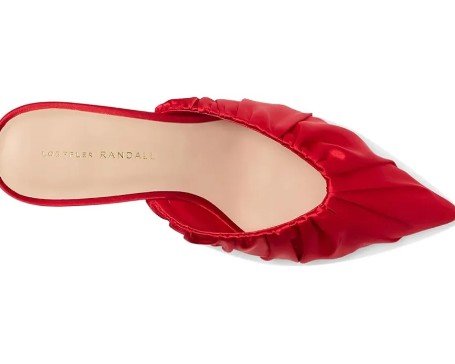 Loeffler Randall Inez Smocked Mid-heel Mule Red