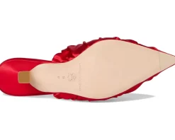 Loeffler Randall Inez Smocked Mid-heel Mule Red