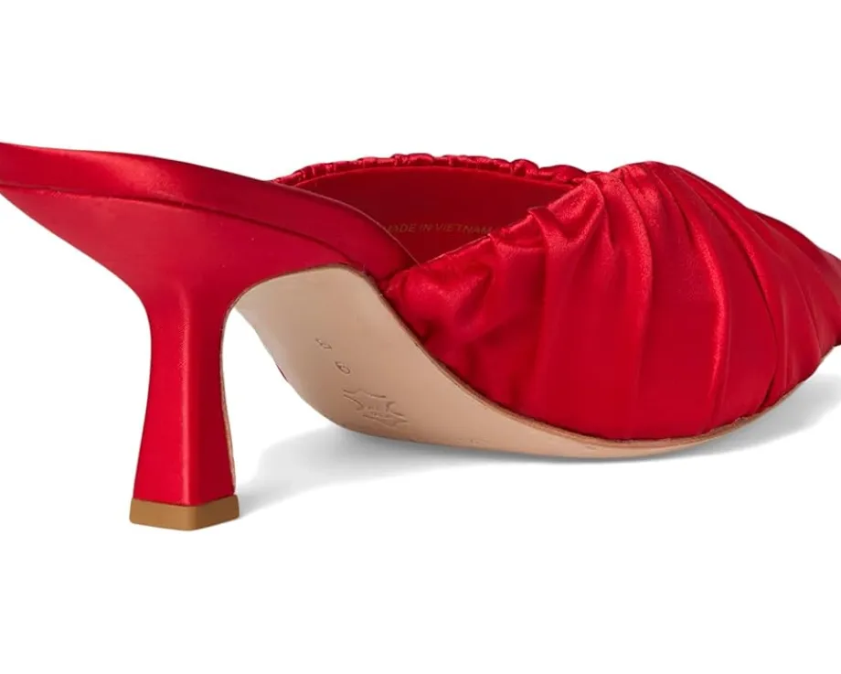 Loeffler Randall Inez Smocked Mid-heel Mule Red