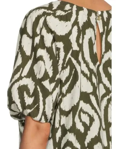Tommy Bahama Inlet Ikat Short Sleeve Blouse Palm Verde