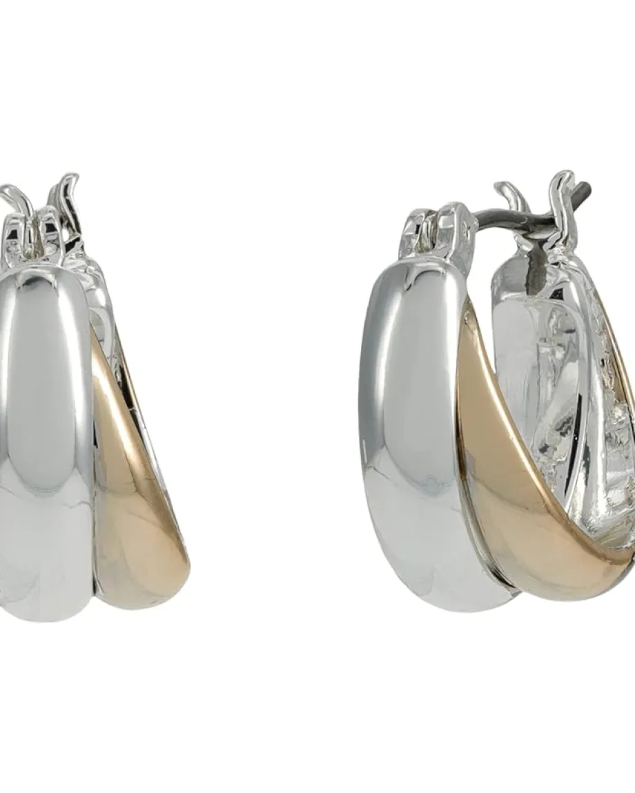 Lauren Ralph Lauren Interlocking Huggie Hoop Earrings Two-Tone Discount