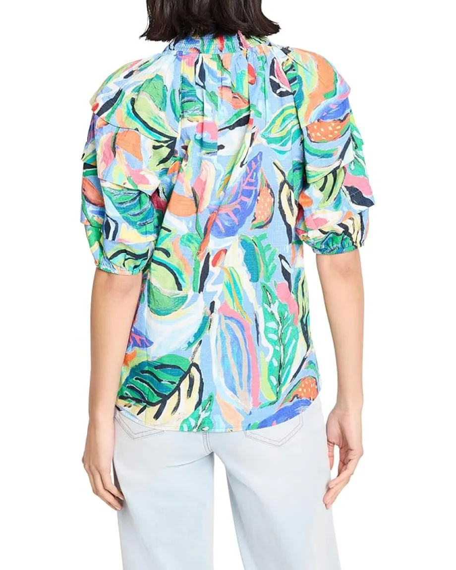 NIC+ZOE Island Beat Top Blue Multi Best