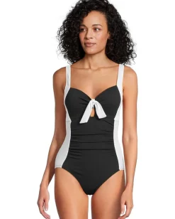 Tommy Bahama Island Cays Color-Block Tie One-Piece White Online