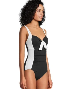 Tommy Bahama Island Cays Color-Block Tie One-Piece White Online