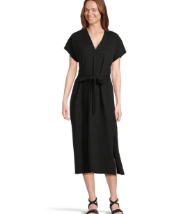 Tommy Bahama Islandscape Jersey Midi Dress Black New