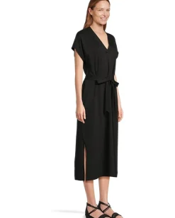 Tommy Bahama Islandscape Jersey Midi Dress Black New
