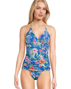 Tommy Bahama Isola Vita Reversible Halter Tankini Palace Blue Rev Online