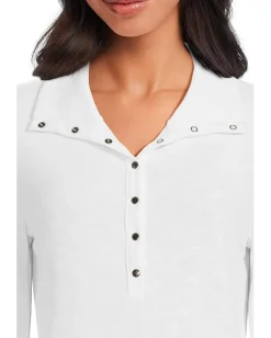 Women Michael Stars Issa Rib Mix Henley