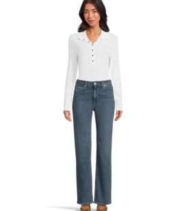 Women Michael Stars Issa Rib Mix Henley